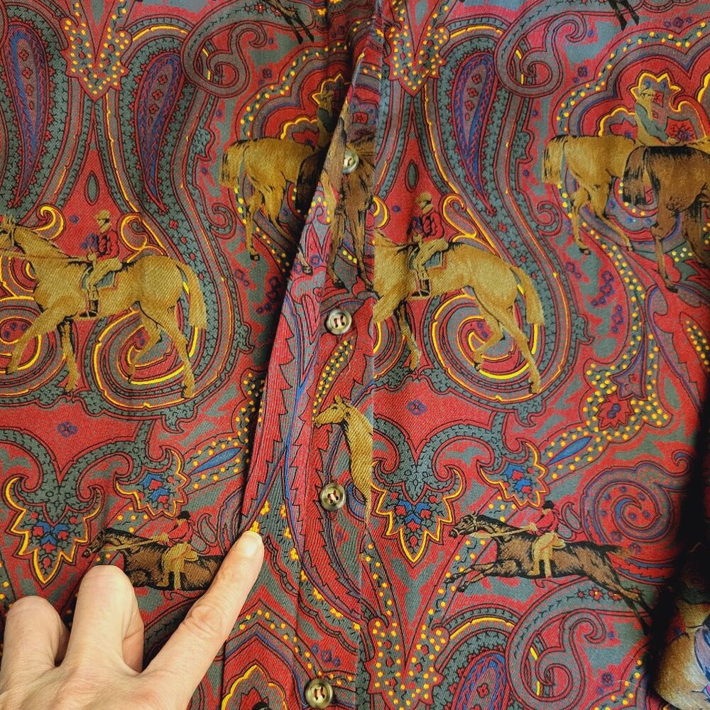 Vintage J.G. Hook ~ Sz 10~Equestrian Button Up w/Scarf~Excellent/New Condition - Picture 7 of 10